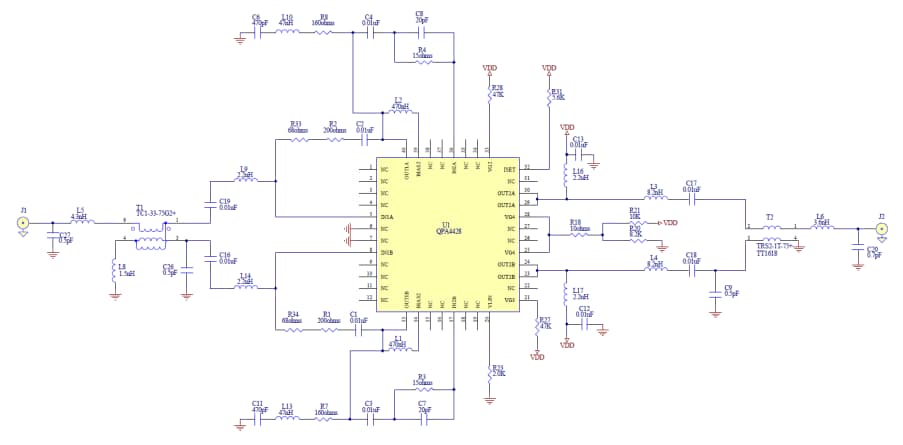Application Circuit Diagram - Qorvo QPA4428 RF Amplifiers